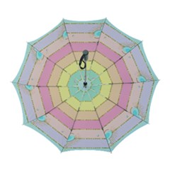 Pastel, Butterfly, Spring, Stripes, Automatic Folding Umbrella with Case (Large) from ArtsNow.com