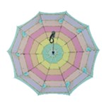 Pastel, Butterfly, Spring, Stripes, Automatic Folding Umbrella with Case (Large)