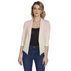 Women s Draped Front 3/4 Sleeve Shawl Collar Jacket 