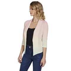 Women s Draped Front 3/4 Sleeve Shawl Collar Jacket 