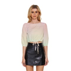 Mid Sleeve Drawstring Hem Top 