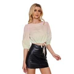 Mid Sleeve Drawstring Hem Top 