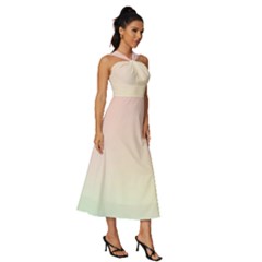 Sleeveless Cross Front Cocktail Midi Chiffon Dress 