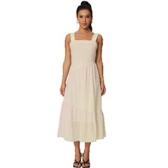 Square Neckline Tiered Midi Dress 