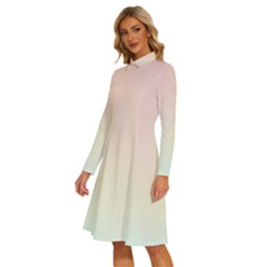 Long Sleeve Shirt Collar A-Line Dress 