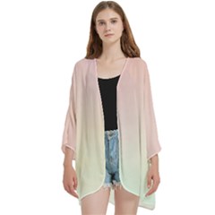 Open Front 3/4 Sleeve Batwing Chiffon Cardigan Kimono 