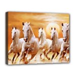 Seven Horses, Sun Canvas 14  x 11  (Stretched)