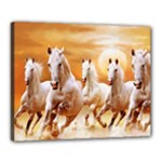 Seven Horses, Sun Canvas 20  x 16  (Stretched)