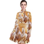 Seven Horses, Sun Long Sleeve Chiffon Shirt Dress