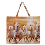 Seven Horses, Sun Zipper Large Tote Bag