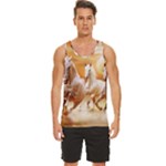 Seven Horses, Sun Men s Wide Collar Tank Top