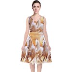 Seven Horses, Sun V-Neck Midi Sleeveless Dress 