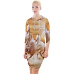 Seven Horses, Sun Quarter Sleeve Hood Bodycon Dress