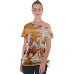 Seven Horses, Sun Off Shoulder Tie-Up T-Shirt