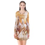 Seven Horses, Sun Long Sleeve V-neck Flare Dress