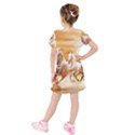 Kids  Short Sleeve Velvet Dress 