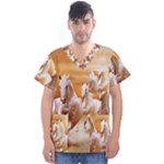 Seven Horses, Sun Men s V-Neck Scrub Top