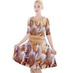 Seven Horses, Sun Quarter Sleeve A-Line Dress With Pockets