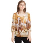 Seven Horses, Sun Chiffon Quarter Sleeve Blouse