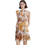 Seven Horses, Sun Cocktail Party Halter Sleeveless Dress With Pockets