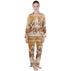 Women s Long Sleeve Satin Pajamas Set 