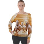 Seven Horses, Sun Off Shoulder Long Sleeve Velour Top