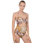 Seven Horses, Sun Scallop Top Cut Out Swimsuit