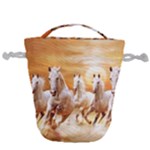 Seven Horses, Sun Drawstring Bucket Bag