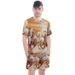 Seven Horses, Sun Men s Mesh T-Shirt and Shorts Set