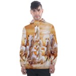 Seven Horses, Sun Men s Front Pocket Pullover Windbreaker