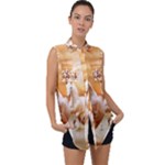 Seven Horses, Sun Sleeveless Chiffon Button Shirt