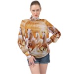 Seven Horses, Sun High Neck Long Sleeve Chiffon Top