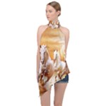 Seven Horses, Sun Halter Asymmetric Satin Top