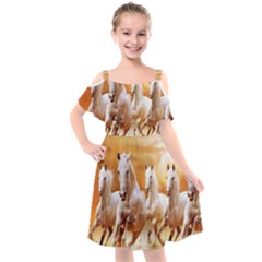 Kids  Cut Out Shoulders Chiffon Dress 