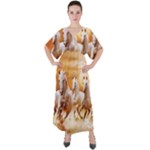 Seven Horses, Sun V-Neck Boho Style Maxi Dress