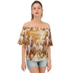 Seven Horses, Sun Off Shoulder Short Sleeve Top