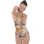 Seven Horses, Sun Plunge Cut Halter Swimsuit