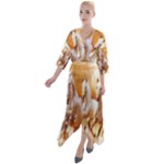 Seven Horses, Sun Quarter Sleeve Wrap Front Maxi Dress