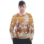 Seven Horses, Sun Men s Long Sleeve Raglan T-Shirt