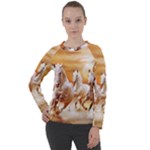 Seven Horses, Sun Women s Long Sleeve Raglan T-Shirt