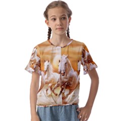 Kids  Cuff Sleeve Scrunch Bottom T-Shirt 