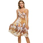 Seven Horses, Sun Sleeveless Tie Front Chiffon Dress