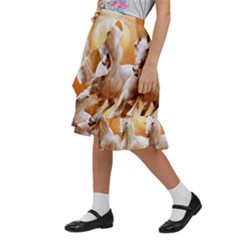 Kids  Ruffle Flared Wrap Midi Skirt 