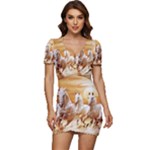 Seven Horses, Sun Low Cut Cap Sleeve Mini Dress