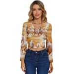 Seven Horses, Sun Long Sleeve V-Neck Top