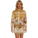 Seven Horses, Sun Womens Long Sleeve Shirt Dress