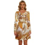 Seven Horses, Sun Long Sleeve Wide Neck Velvet Dress