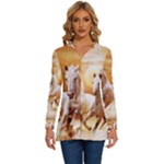 Seven Horses, Sun Long Sleeve Drawstring Hooded Top