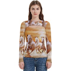 Seven Horses, Sun Women s Cut Out Long Sleeve T