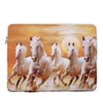 Seven Horses, Sun 15  Vertical Laptop Sleeve Case With Pocket